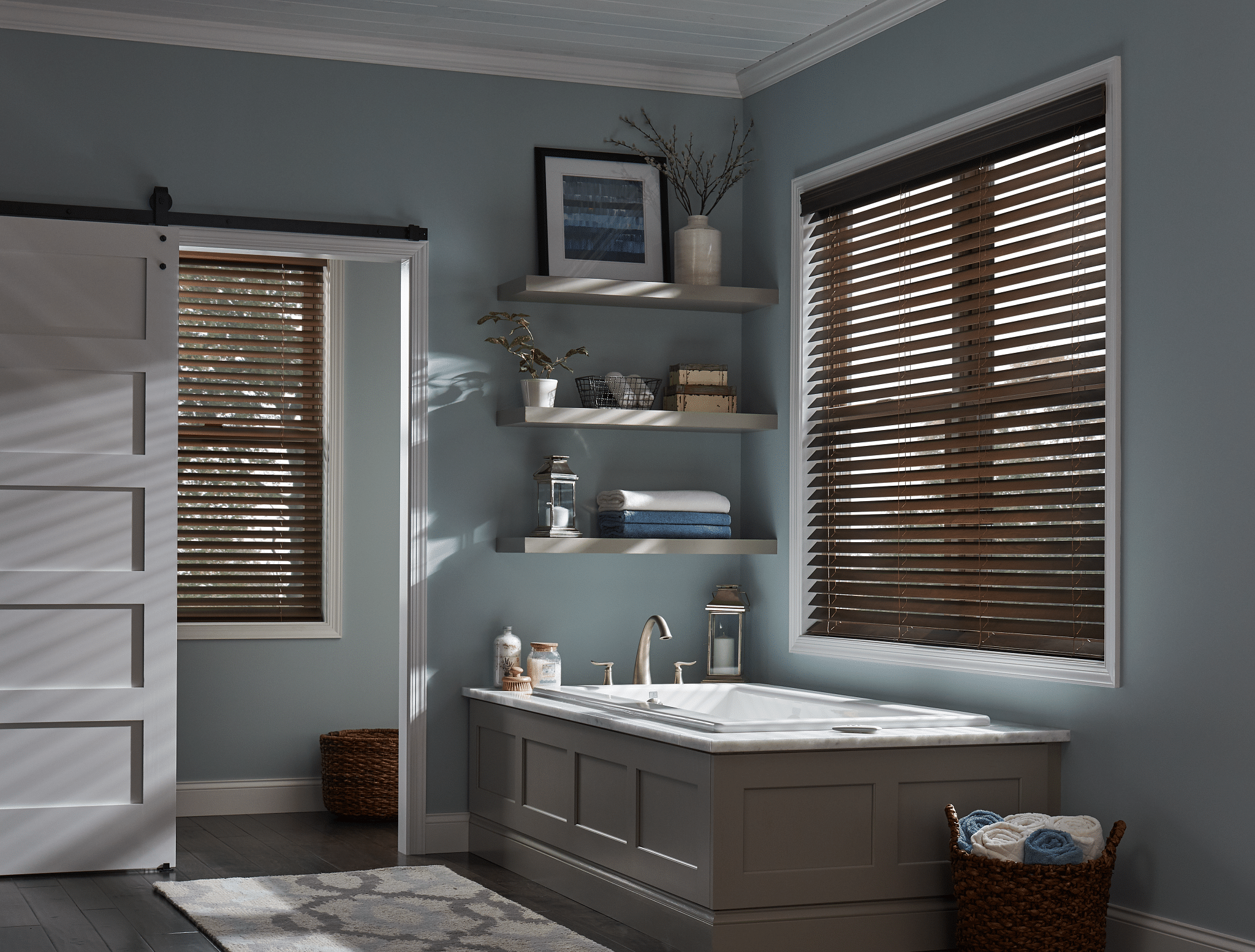 Wood Blinds Bathroom